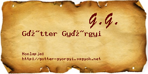 Götter Györgyi névjegykártya